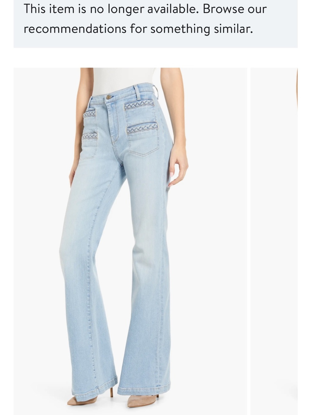 7 For all Mankind Georgia Light Wash Women's Jeans with Braided Pocket Detail - Picture 5 of 6